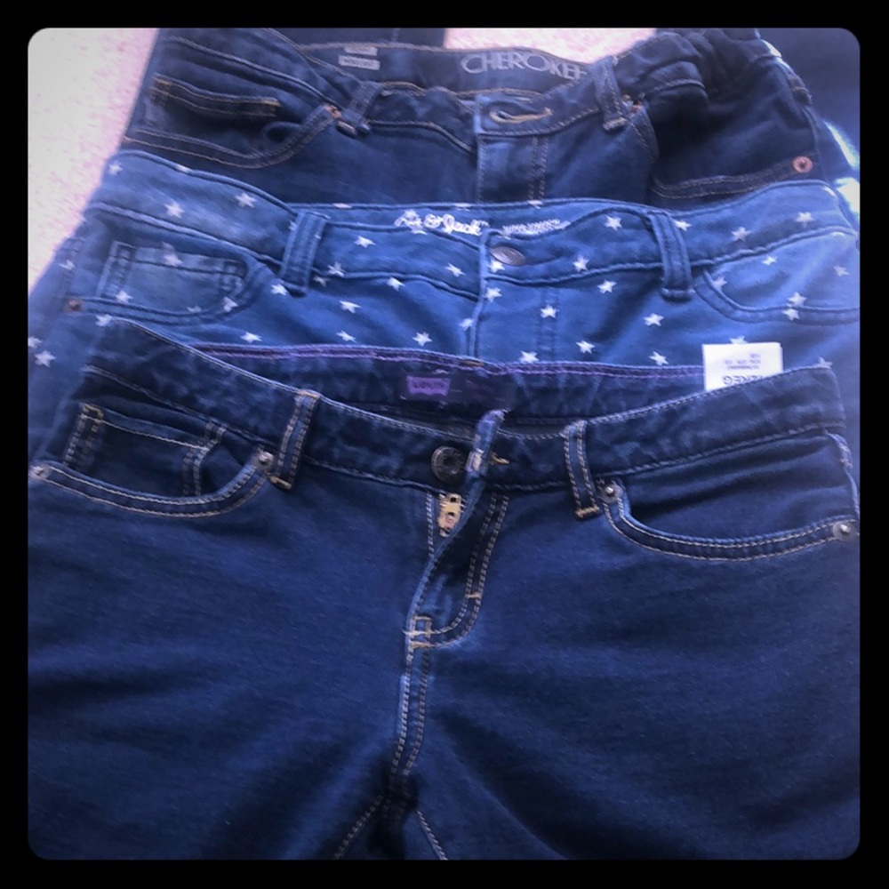 (3) Pairs of classic stretch skinny jeggins